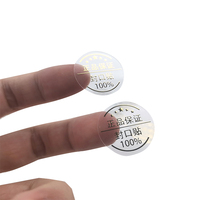 Étiquettes autocollantes rondes en PVC, vinyle transparent, estampage à chaud, logo personnalisé, feuille d'or, pièces