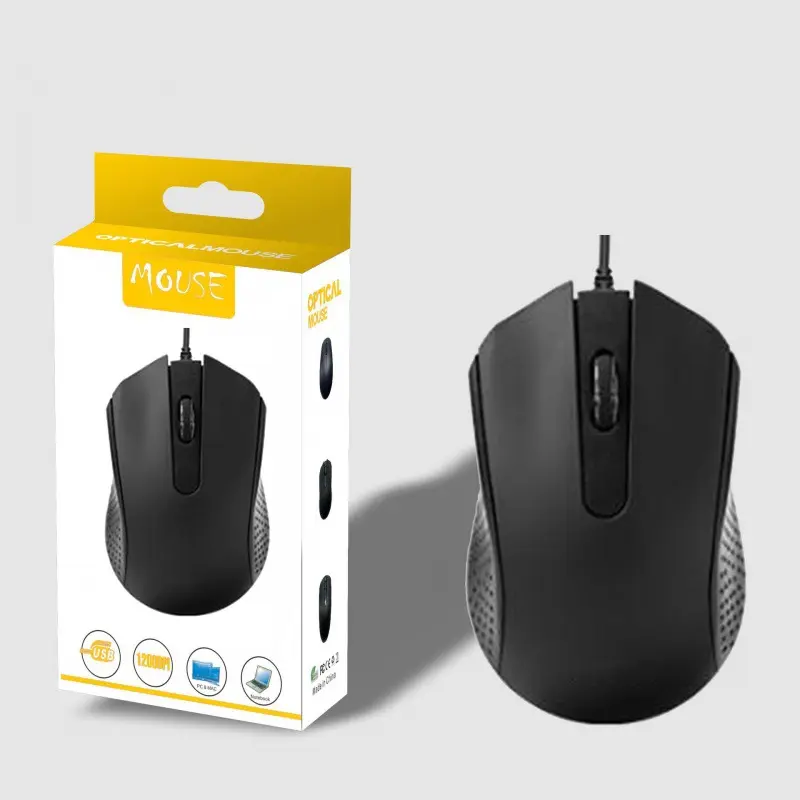 Factory in Stock M-022 Ordinary Office USB Wired Mouse Wholesale Computer Keyboard Integrated Machine Wired Mouse