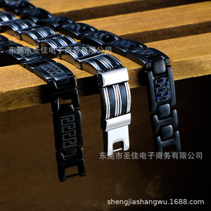 Men's <b>Titanium</b> Steel Geometric Bracelet Ce624 Minimalist Motorcycle <b>Chain</b> Style Fashion Jewelry - Product Image 3