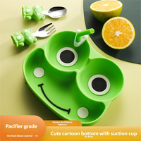 Assiette à dîner pour bébé en silicone, bol pour bébé, cuillère pour bébé, fourchettes, ensemble de vaisselle pour bébé