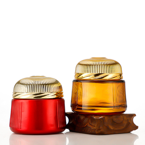 Dubai nghệ tây 150ml lọ thủy tinh có nắp đậy Rỗng Mỹ phẩm bao bì container Blush Vàng nắp thủy tinh kín có thể - Product Image 2