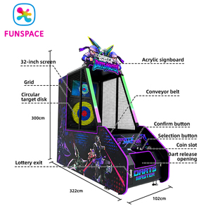 Máquina de Juego de Dardos Arace Ninja Operada con Monedas, con Extracción <span class=keywords><strong>y</strong></span> Reciclaje Automático de Discos, para Tickets de Canje, Venta al por Mayor de Fábrica Funsapce - Product Image 3