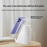 Chargeur de bureau sans fil multifonction 15W porte-stylo en direct rapide boîte de papeterie PC pour cours en ligne à distance