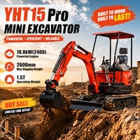 Mini-excavatrice haute performance Euro5 CE EPA 1.5T avec moteur Yanmar Kubota, faibles émissions, pour travaux agricoles, aménagement paysager et construction municipale
