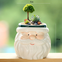 MSH Nouvelle jardinière à succulentes mignonne Père Noël, décoration de Noël pour la maison