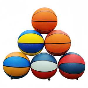 Ballon de basketball personnalisé en caoutchouc et cuir avec logo, taille 7, pour entraînement extérieur et sport scolaire, vente en gros - Product Image 1