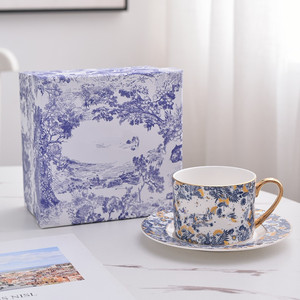 Services de table en gros, nouveau design, style européen, 4 pièces, assiettes en céramique et vaisselle en porcelaine fine, coffret cadeau, kit de tasses de luxe pour fête - Product Image 5