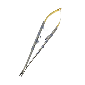 Porte-aiguilles Castroviejo dentaire droit 7 pouces, poignée à verrouillage manuel, joint à vis, instrument chirurgical en acier inoxydable, certifié CE - Product Image 1