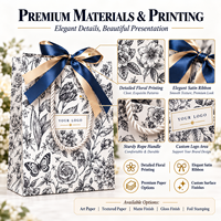 Sacs en papier avec nœud, sacs cadeaux pour parfums avec fenêtre transparente et poignées, 350 g/m², boîte cosmétique, sac de Noël, sac de transport