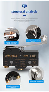 Công tắc hành trình vi mô TM-1307 <span class=keywords><strong>3</strong></span> chân, cần gạt dài thẳng, dùng cho <span class=keywords><strong>Arduino</strong></span>, nút nhấn tạm thời bật-tắt, mini, kim loại, SPDT, dùng trong công nghiệp - Product Image 2