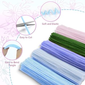 100 Pcs/Bundle DIY Craft Wholesale Bulk Colorful Fluffy Chenille Stems Fuzzy Wire Pipe Cleaner Flowers <b>Educational</b> <b>Toys</b> - Product Image 6