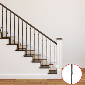 Estilo moderno, 10 Uds., balaustres de hierro de un solo nudillo, Barandilla de escalera de seguridad de hierro forjado negro satinado hueco, Material de acero inoxidable - Product Image 5