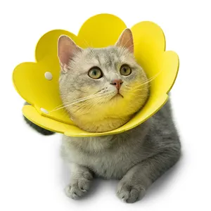 Güneş çiçek Elizabethan EVA sünger ince başlık kedi ve köpek Pet anti-yalama Anti-Scratch ve Bite boyunluk