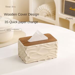 Boîte à mouchoirs de bureau <span class=keywords><strong>en</strong></span> <span class=keywords><strong>plastique</strong></span> moderne et durable, grande capacité, pour la maison, le salon, boîte de rangement pour serviettes - Product Image 3