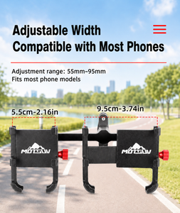 MOTSUV Aluminium-Legierung Integrierte Duale Telefonhalterung 360° Verstellbar Wasserdicht Universelle Smartphone-Halterung für Rennräder Fahrräder - Product Image 3