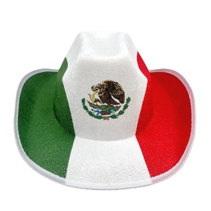 Chapeau de cowboy occidental rayé SOLPOP personnalisé avec drapeaux mexicain, canadien et américain pour le carnaval et les fêtes des supporters de football mondial 2026 - Product Image 2