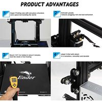 Para Impresora 3D Industrial Ender-3, Material Acrílico de Alta Precisión, 15.4 Lbs, Fuente de Alimentación Estable, Función de Reanudación de Impresión