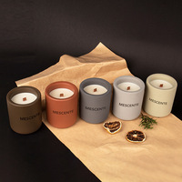 Bocal en céramique de luxe personnalisé bougie d'aromathérapie en cire de soja faite à la main huile essentielle naturelle mèche en bois boîte cadeau de Thanksgiving