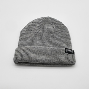 Bán Hot Len Biểu Tượng Tùy Chỉnh Knit Mens Phụ Nữ Xám Trống Mùa Đông Ấm <span class=keywords><strong>Beanie</strong></span> Mũ Flex Fit - Product Image 3