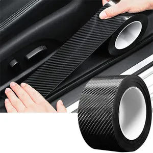 Mancai xe cửa cạnh bảo vệ cửa sill bảo vệ 5D sợi carbon bọc phim Vinyl Băng