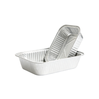 Conteneur en aluminium argenté, résistant au four, jetable pour barbecue et emballage à emporter