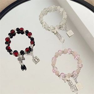 Pulsera de Cuentas de Vidrio con Diseño de Flores y Mariposas al Estilo Chino, Hecha a Mano, Unisex, Regalo, SIN MIEDO, SEA VALIENTE - Product Image 1