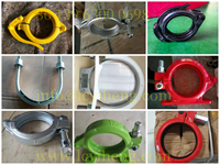 Collier de serrage pour tuyau de pompe à béton forgé DN125 de 5 pouces, type à encliquetage, pièce de machinerie de construction