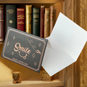 La tarjeta creativa negra de estampado en caliente directa de los fabricantes se puede plegar rectángulo mensaje simple personalizado G - Product Image 5