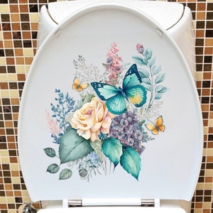Autocollant floral décoratif <span class=keywords><strong>pour</strong></span> toilettes, papier adhésif, papillon, papier peint mural - Product Image 3