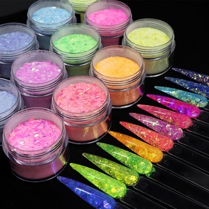GREENKEM-Lentejuelas para Nail Art iridiscentes, purpurina para <span class=keywords><strong>uñas</strong></span> de plata, polvo cromado, hexagonal, grueso, azúcar - Product Image 1