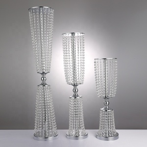 Conception <span class=keywords><strong>de</strong></span> luxe Décoration Vases En Métal <span class=keywords><strong>De</strong></span> Mariage Maîtresses Grand Cristal Or Argent Fleur Stand - Product Image 4