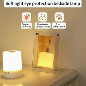 Lampe de chevet LED rechargeable à intensité variable avec commande tactile, lumière blanc chaud 2700K, lampe de table cylindrique pour chambre à coucher - Product Image 3