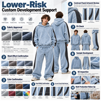 Ensemble de survêtement Y2K pour homme, imprimé, délavé à l'acide, avec sweat à capuche et pantalon de survêtement à jambes larges, coupe oversize, décontracté