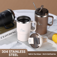 Thermos en acier inoxydable 304 avec logo personnalisé, infuseur à thé thermique portable, tasse réutilisable, cadeau d'affaires, gobelet à café pour voiture