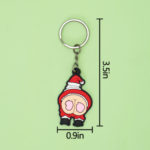 Porte-clés en PVC 2D sur le thème de Noël, en gros, motifs de Père Noël, de pain d'épices et de pulls, accessoires de porte-clés personnalisés <span class=keywords><strong>pour</strong></span> sacs, cadeaux - Product Image 3