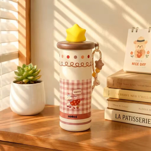 Portable Insulated Stainless Steel Water <b>Bottle</b> with Straw Cute Horse Print Water <b>Bottle</b> for Girls - Product Image 5