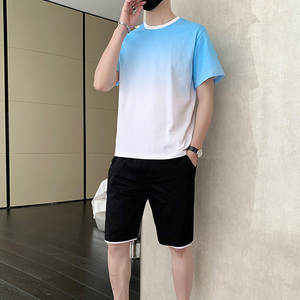 Vente en gros d'usine, logo personnalisé, costume en coton pour homme à manches courtes, Traje Manga Corta, ensembles de t-shirts à manches courtes pour homme - Product Image 3