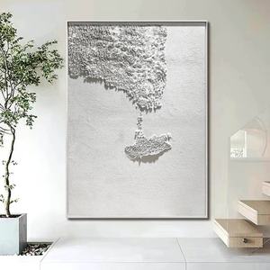 Arte Mural Abstracto Moderno Personalizado al por Mayor, Arte de Pared de Lona Estilo Wabi Sabi para Hotel, Pintura Decorativa Minimalista Acrílica con Textura 3D Hecha a Mano - Product Image 2