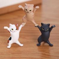 Décor à la maison dessin animé chat porte-stylo support dessin animé en céramique artisanat ornements jouet maison accessoires ensembles cadeaux mignons petits animaux