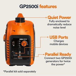 เครื่องกำเนิดไฟฟ้าแบบพกพาที่ใช้แก๊ส 2,500 วัตต์ สำหรับใช้งานกลางแจ้ง |   กำลังไฟ 2,200 วัตต์ สำหรับการใช้งานต่อเนื่อง, พลังงานสะอาด, รถบ้าน, การตั้งแคมป์, สำรองไฟบ้าน, 2,500 วัตต์ - Product Image 4