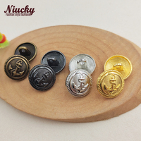 Boutons d'ancrage à tige en alliage de zinc de 12 mm pour blazers et chemises preppy, boutons perlés à dos plat à pied haut Or/Argent/Gunmetal/Antique