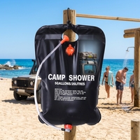 Sac de Douche Pliable Portable Écologique en PVC 20L Noir avec Interrupteur Marche/Arrêt pour Camping et Randonnée en Extérieur Baolong