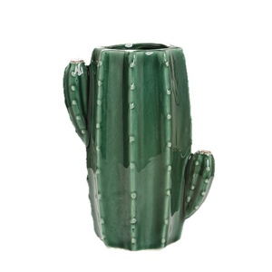 <span class=keywords><strong>Vaso</strong></span> <span class=keywords><strong>da</strong></span> tavolo in ceramica smaltata di colore brillante fatto a mano per composizioni di fiori d'acqua ornamenti <span class=keywords><strong>Cactus</strong></span> fattoria per soggiorno - Product Image 5