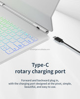 Casing Tablet Samsung Galaxy Tab S9/S8/S7 11 ", sarung Keyboard ajaib dengan penutup Tablet magnetik Slot pena eksternal (putih)