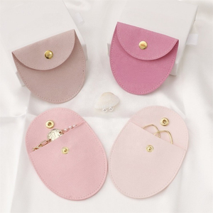 8*8cm Microfiber Jewelry Bags Personalized Jewelry Packaging Pouch Roubd Jewelry Pouch Bag With Logo - Product Image 1