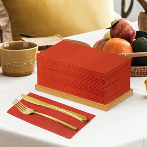 Servilletas de Cena Desechables al por Mayor, Tipo Tela Naranja, Servilletas de Papel de Lujo con Bolsillo - Product Image 2