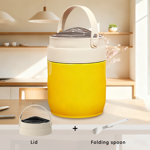 Eco-friendly 316 Stainless Steel <b>Insulated</b> Round <b>Lunchbox</b> 1-3L Leak-Proof Durable Food Grade Material Easy Clean - Product Image 2