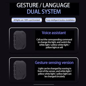 Ampoule <span class=keywords><strong>de</strong></span> phare LED intelligente à commande vocale H1 H7 H11 E9 E10 110W Tricolore 9005 9006 9012 3000k 4300k 6000k - Product Image 3