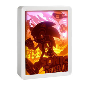 Lampe de sculpture sur papier 3D, personnages d'anime, <span class=keywords><strong>Sonic</strong></span> le hérisson, ornements de bureau, cadre photo, lampe - Product Image 4