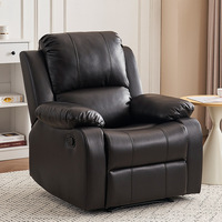 Fauteuil inclinable électrique multifonctionnel en cuir de style européen de première classe pour salon, avec massage et fonction balancelle